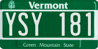 VT license plate YSY181