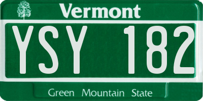 VT license plate YSY182