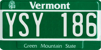VT license plate YSY186