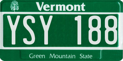 VT license plate YSY188