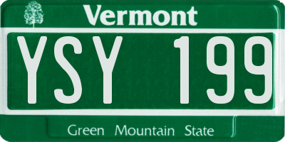VT license plate YSY199