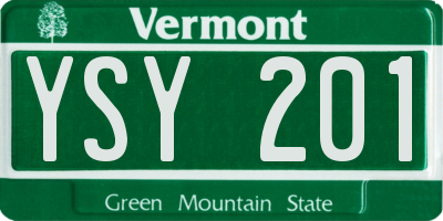 VT license plate YSY201