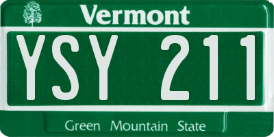 VT license plate YSY211