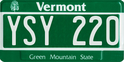 VT license plate YSY220