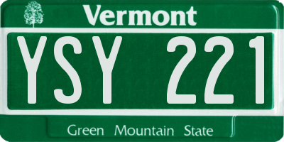 VT license plate YSY221