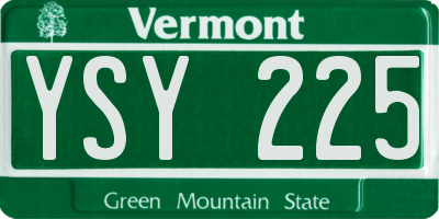 VT license plate YSY225