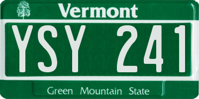 VT license plate YSY241