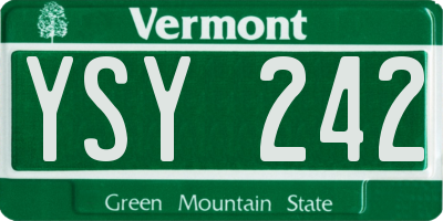 VT license plate YSY242