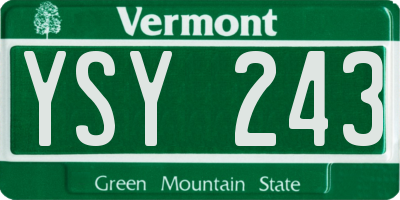 VT license plate YSY243
