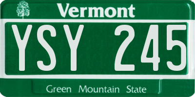 VT license plate YSY245