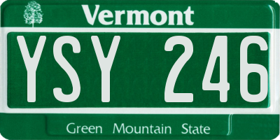VT license plate YSY246