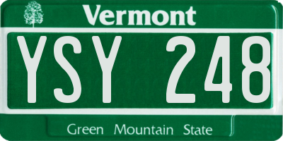VT license plate YSY248