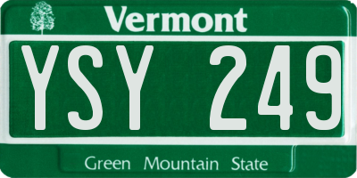 VT license plate YSY249