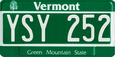 VT license plate YSY252