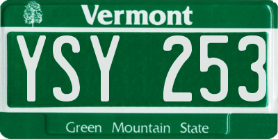 VT license plate YSY253