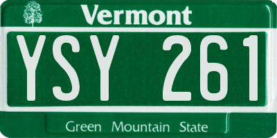 VT license plate YSY261