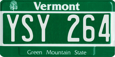 VT license plate YSY264