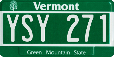 VT license plate YSY271