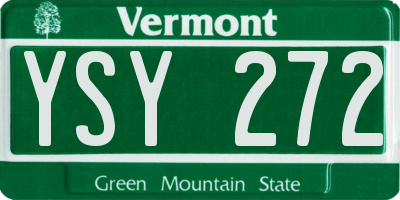 VT license plate YSY272