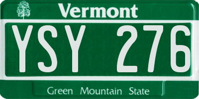 VT license plate YSY276