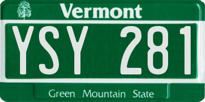 VT license plate YSY281