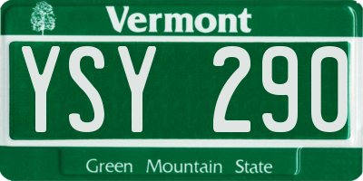 VT license plate YSY290