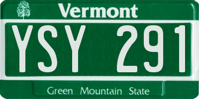 VT license plate YSY291