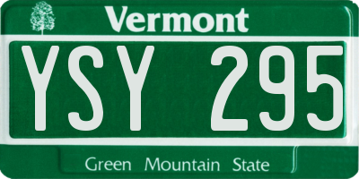 VT license plate YSY295