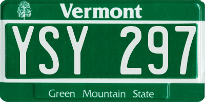 VT license plate YSY297