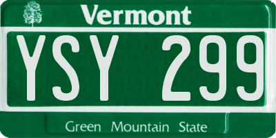 VT license plate YSY299