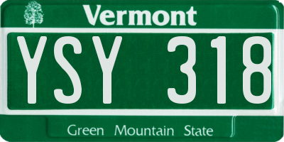 VT license plate YSY318