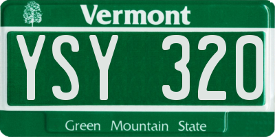 VT license plate YSY320