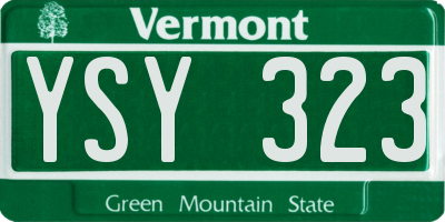 VT license plate YSY323