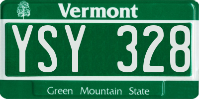 VT license plate YSY328