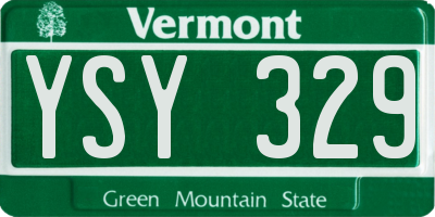 VT license plate YSY329