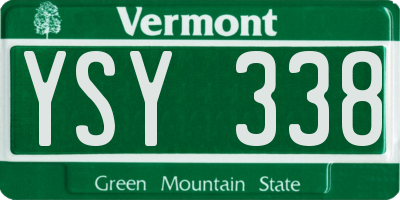 VT license plate YSY338