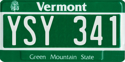 VT license plate YSY341