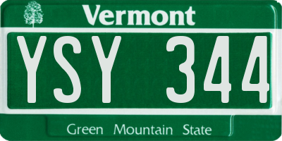 VT license plate YSY344