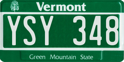 VT license plate YSY348