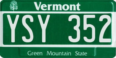 VT license plate YSY352