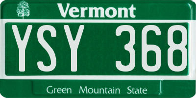 VT license plate YSY368