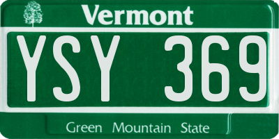 VT license plate YSY369