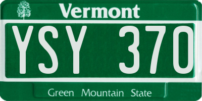 VT license plate YSY370