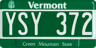 VT license plate YSY372