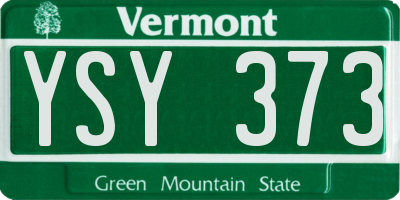 VT license plate YSY373