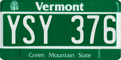 VT license plate YSY376