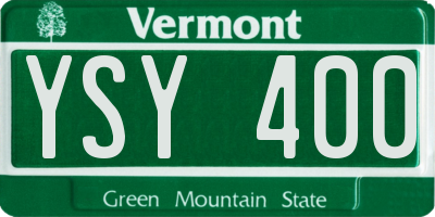 VT license plate YSY400