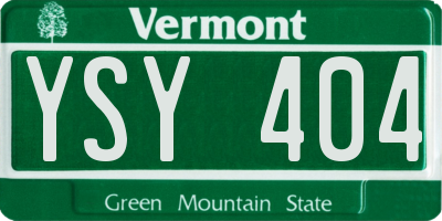 VT license plate YSY404
