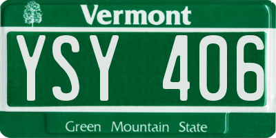 VT license plate YSY406