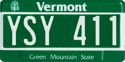 VT license plate YSY411